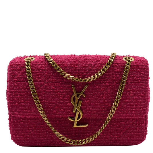 YSL Saint Laurent Saint Jamie Carre Rive Gauche Boucle Shoulder Quilted Pink Shoulder Bag