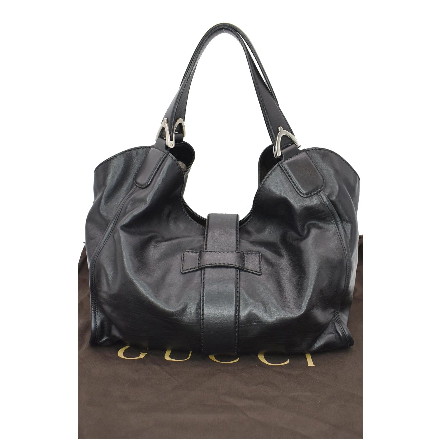 Gucci Soft Stirrup Shoulder Bag Leather Black