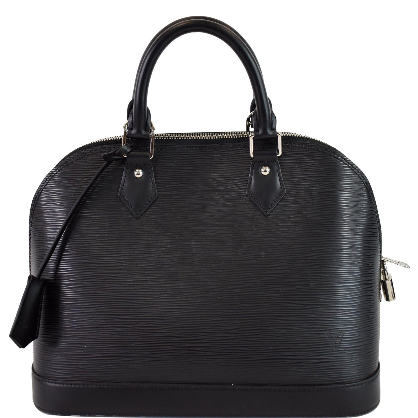 Louis Alma Pm Epi Satchel Bag Leather Black Travel Bag