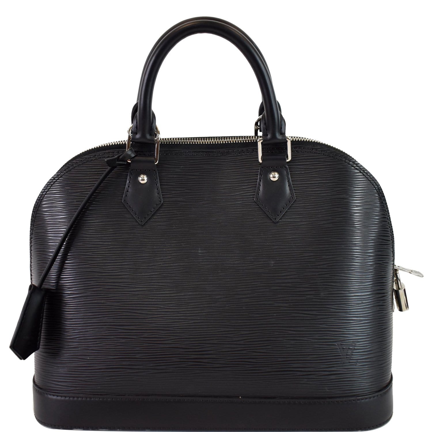 Louis Alma Pm Epi Satchel Bag Leather Black Travel Bag