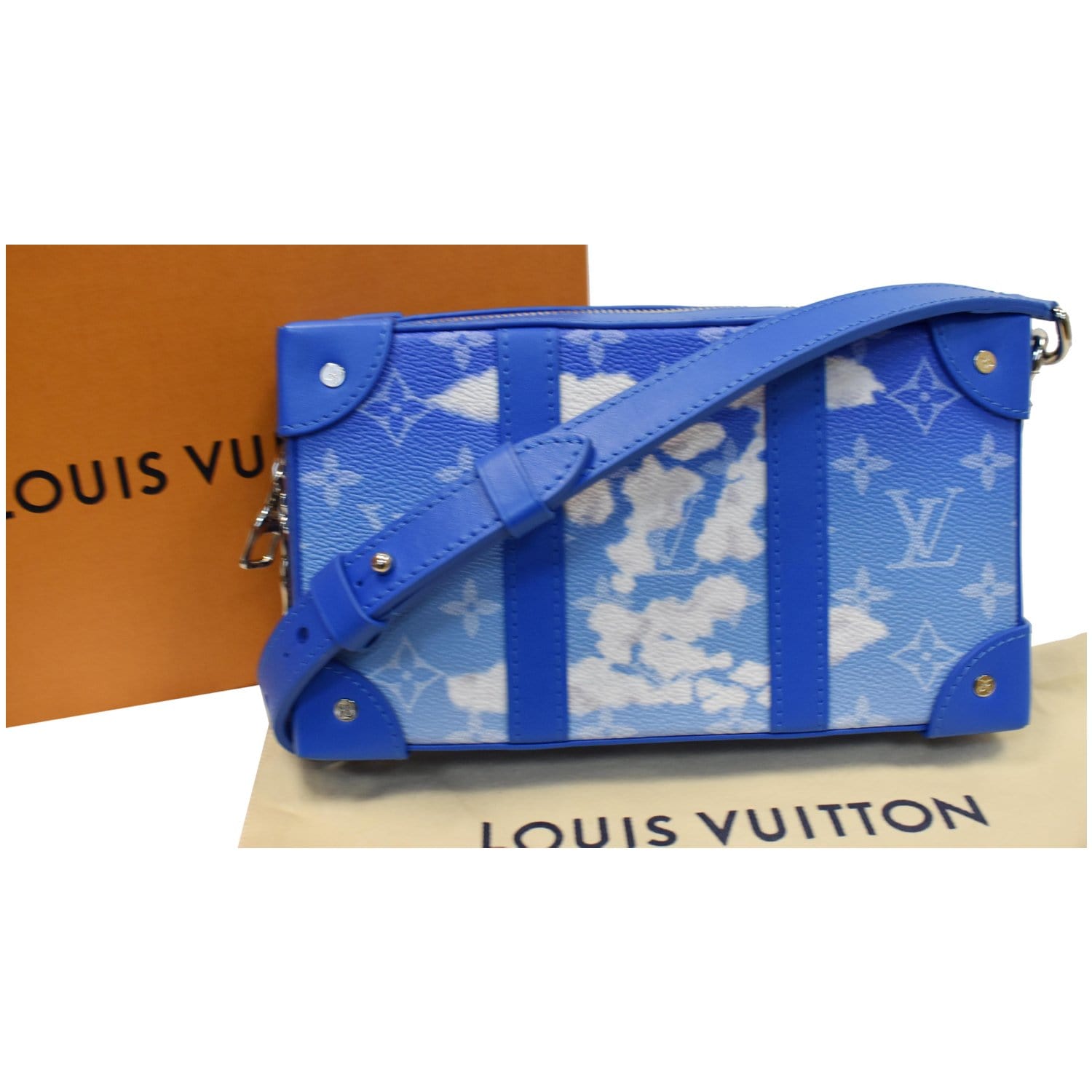 Louis Soft Trunk Clouds Crossbody Bag Monogram Blue