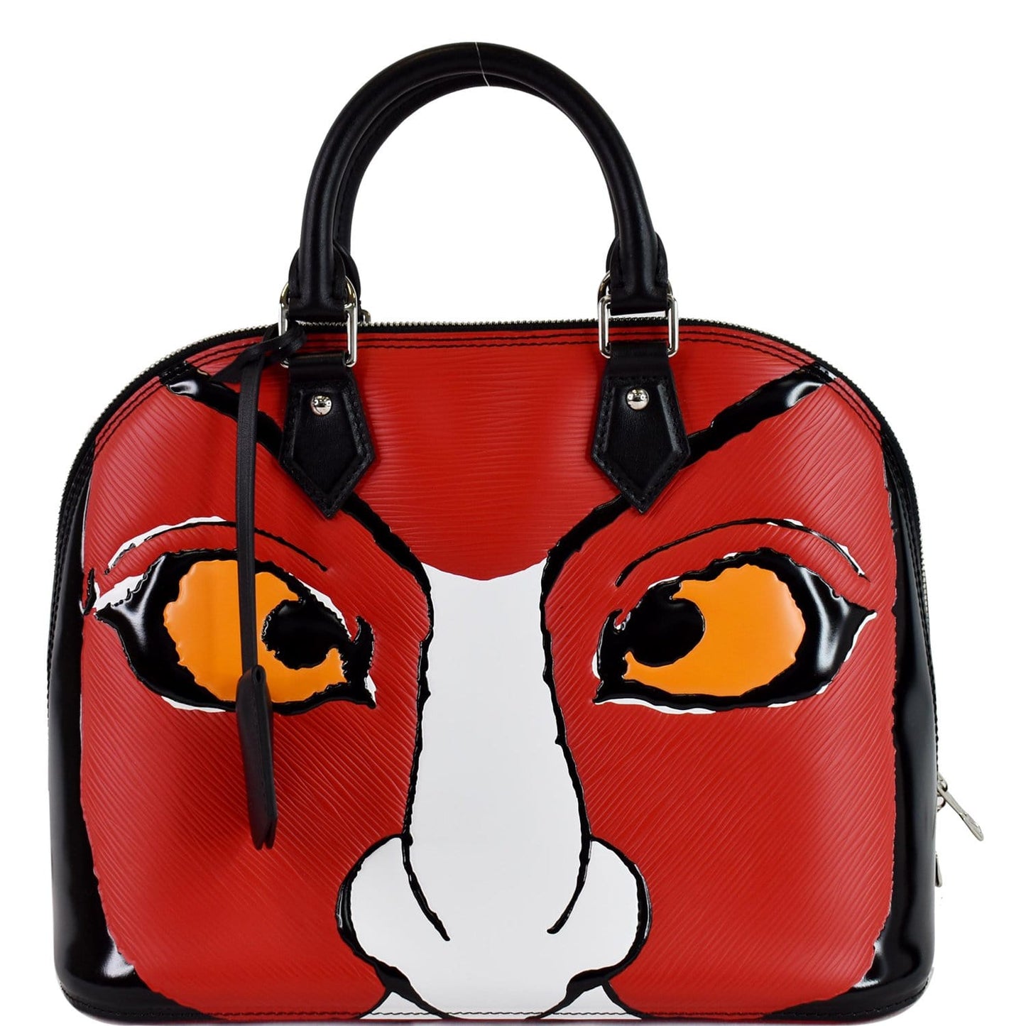 Louis Kabuki Alma Epi Satchel Bag Leather Red Travel Bag