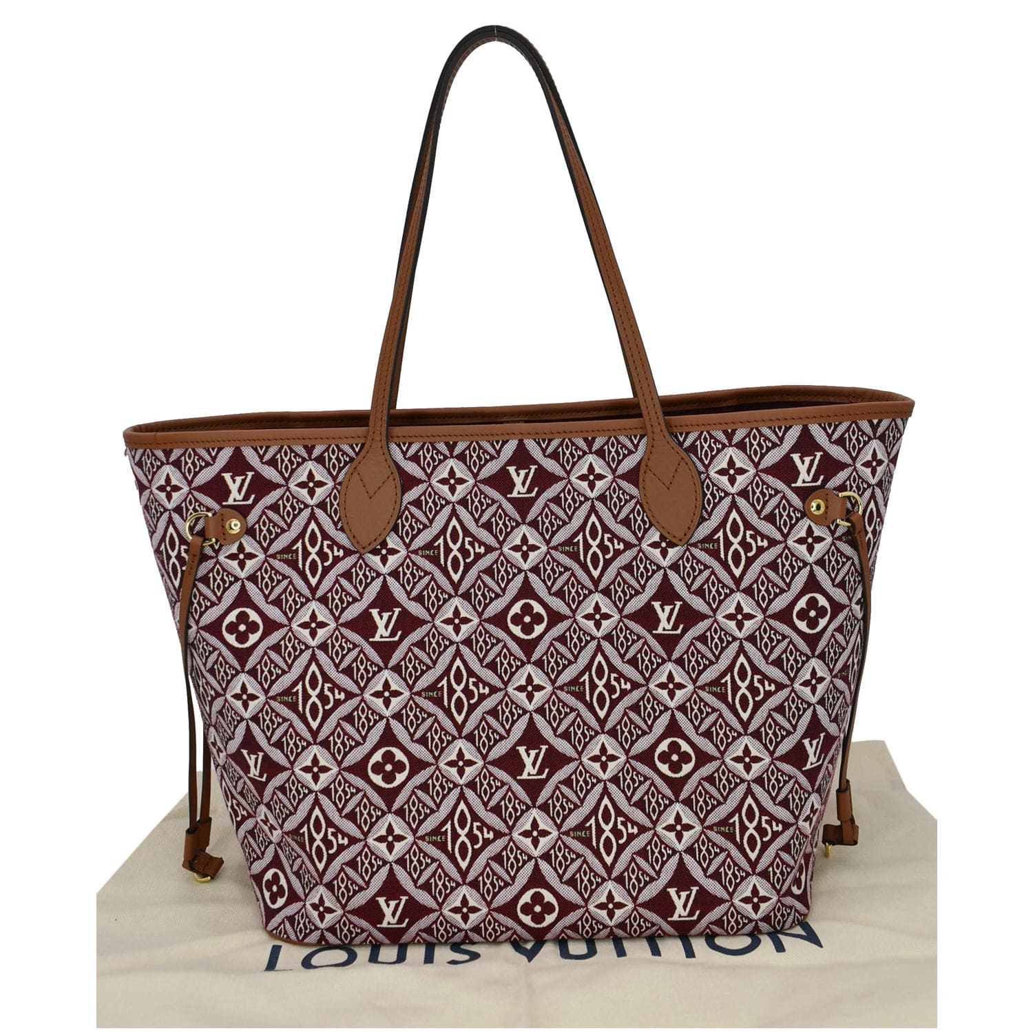 Louis Neverfull Mm Since Jacquard Shoulder Bag Red