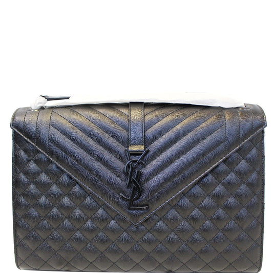 YSL Saint Laurent Saint Envelope Large Embossed Shoulder Bag Leather Matelasse