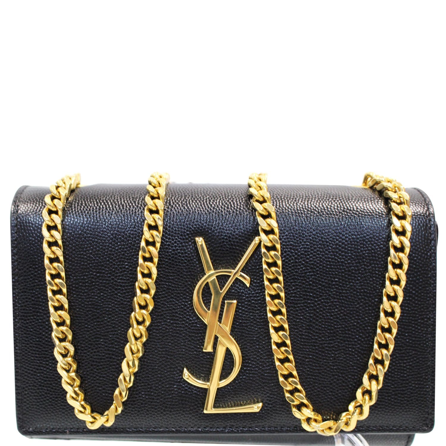YSL Saint Laurent Saint Kate Grain De Poudre Crossbody Bag Black Small