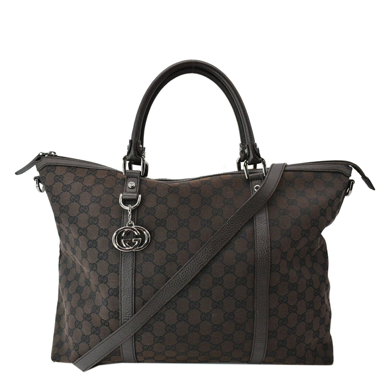 Gucci ssima Tote Leather Canvas Tote Bag
