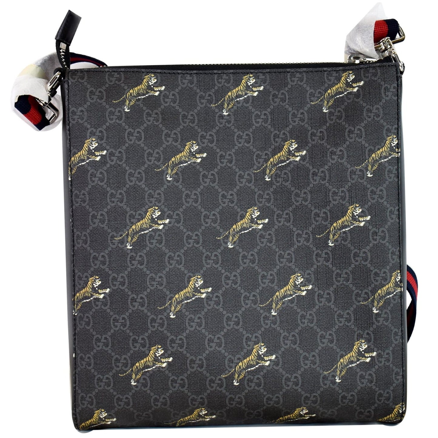 Gucci Bestiary Tigers Supreme Square Messenger Bag Black Crossbody Bag Black 474137