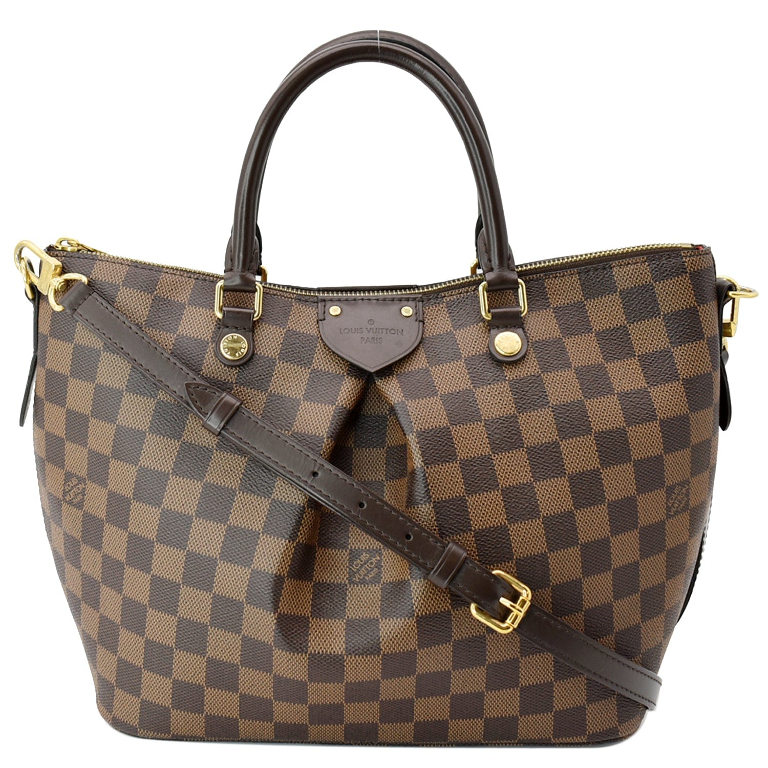 Louis Siena Pm Damier Ebene Shoulder Bag Brown