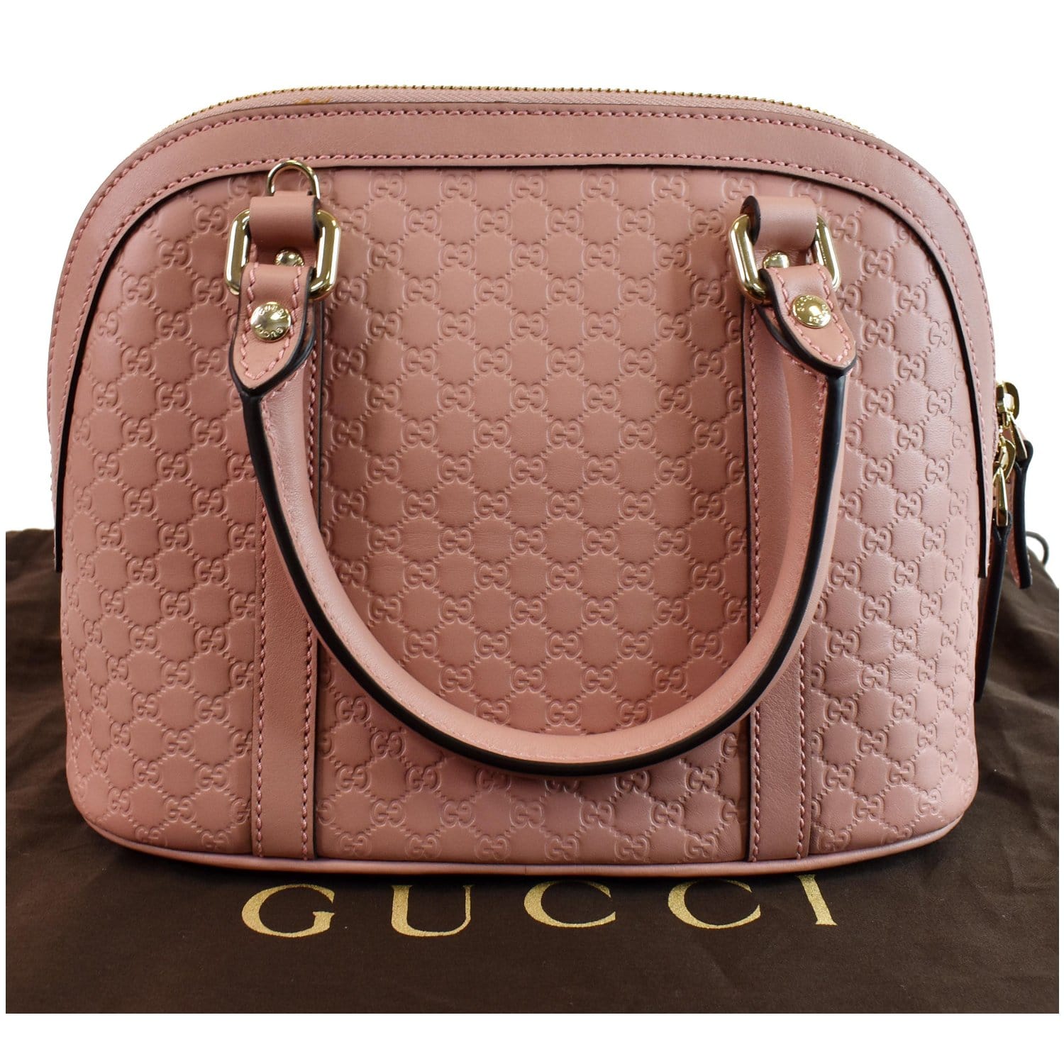 Gucci Dome Micro ssima Shoulder Bag Leather Pink