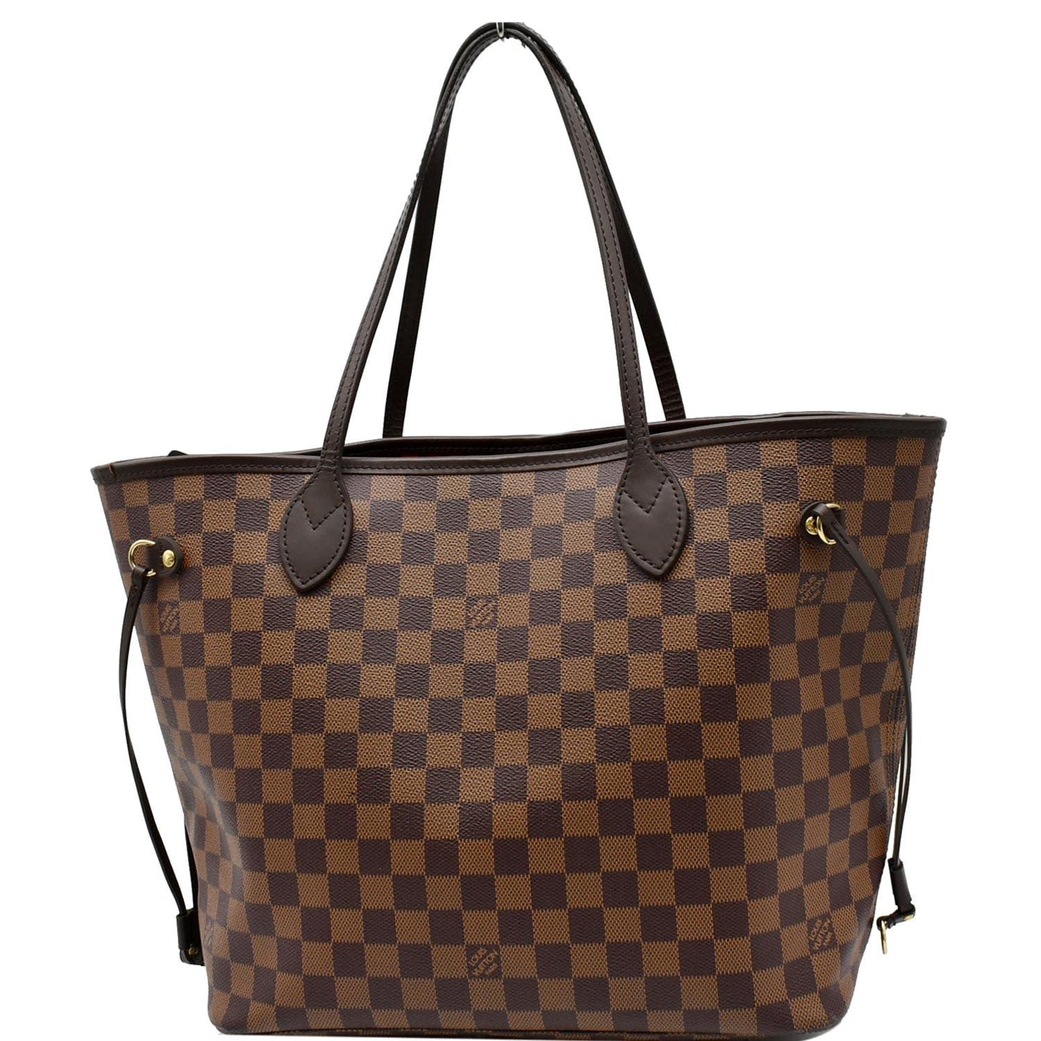 Louis Neverfull Mm Damier Ebene Tote Bag Brown