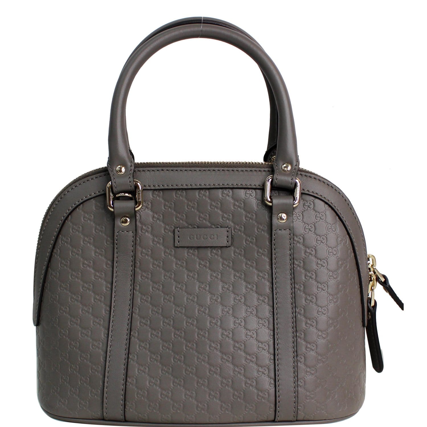 Gucci Dome Micro ssima Shoulder Bag Grey Leather Mini