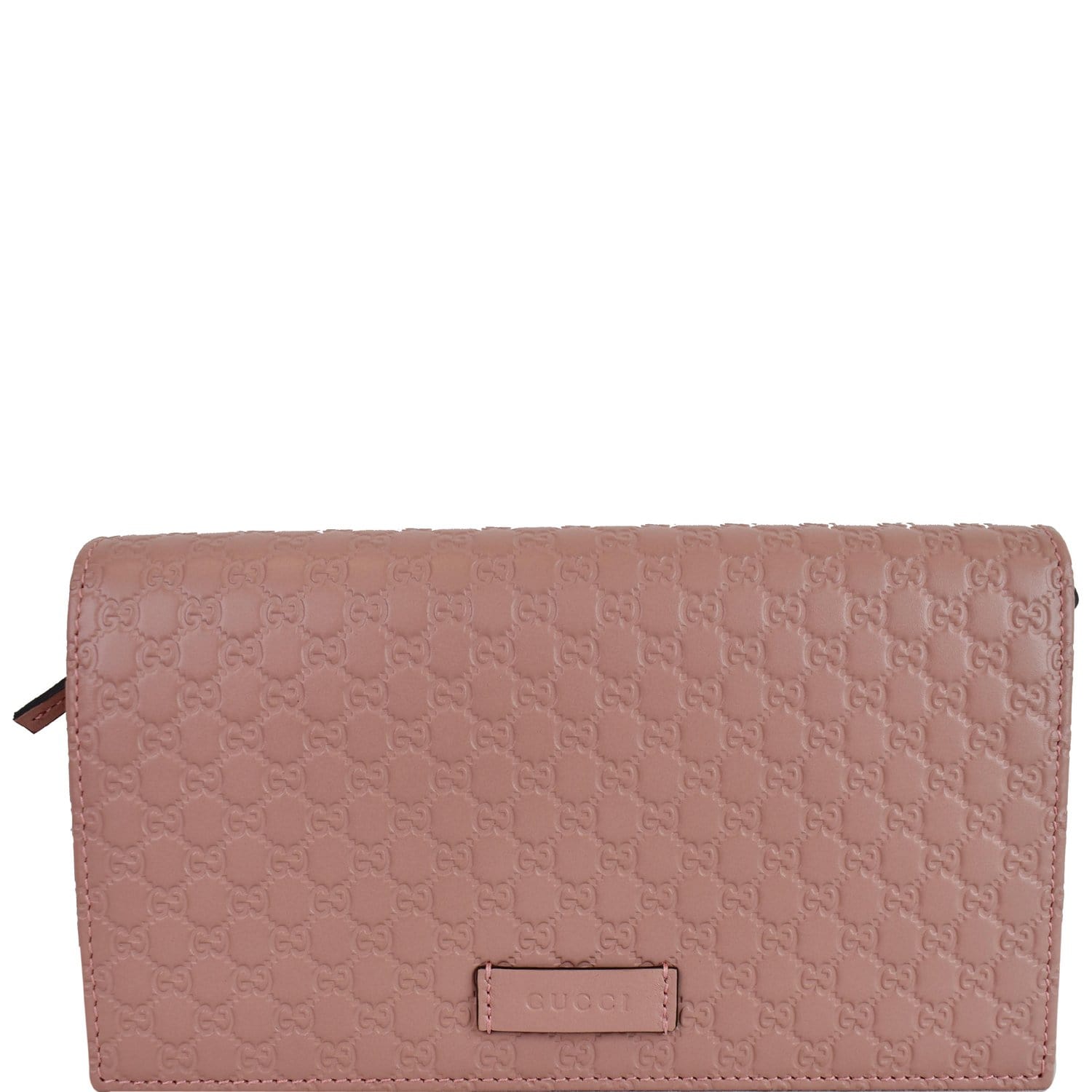 Gucci Micro ssima Crossbody Wallet Leather Pink Crossbody Bag