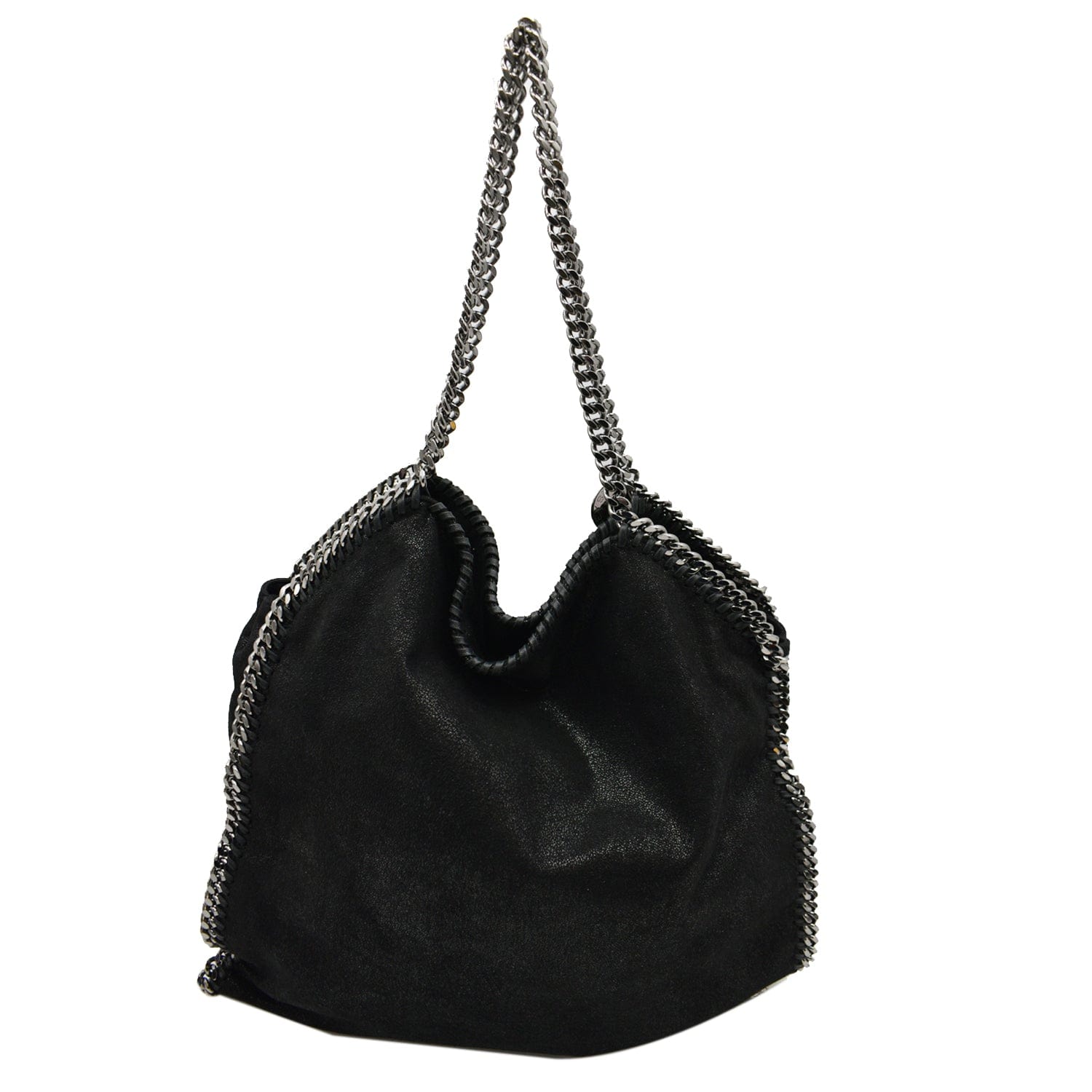 Falabella Faux Chain Shoulder Bag Leather Black