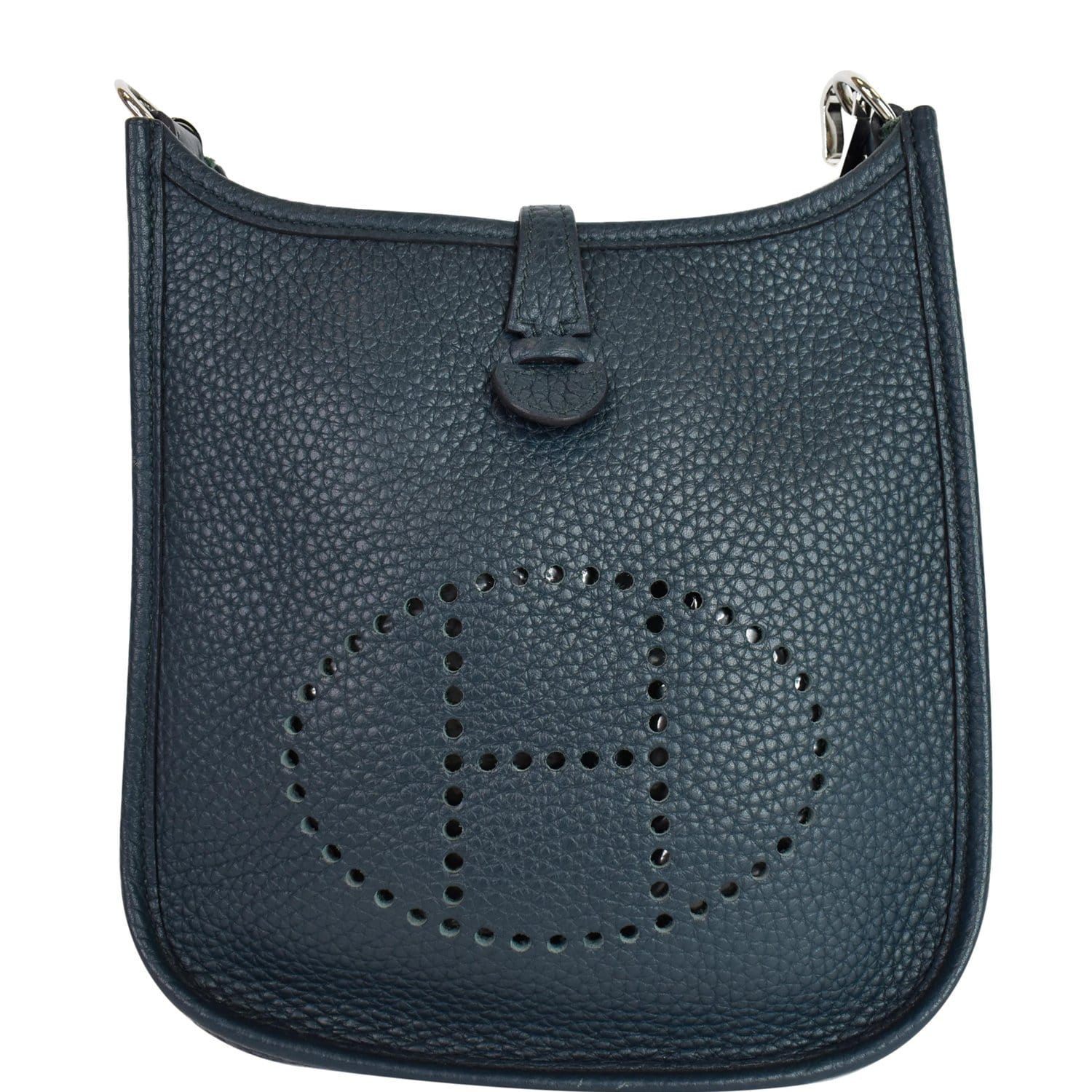 Hermes Evelyne Tpm Clemence Shoulder Bag Dark Leather Green
