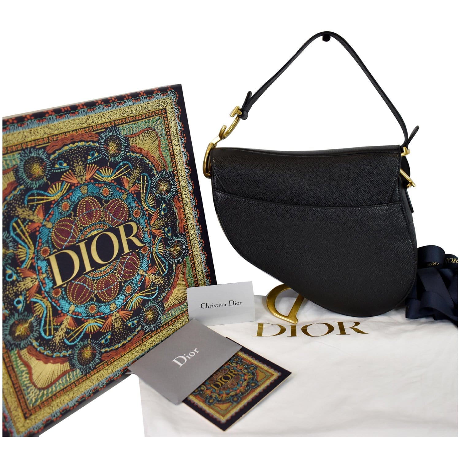 Dior Saddle Shoulder Bag Leather Black