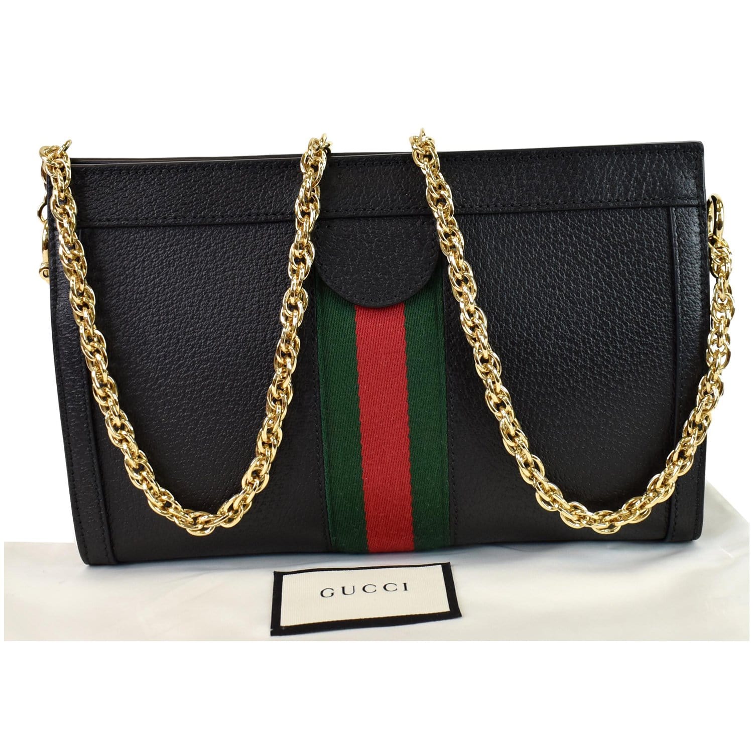 Gucci Ophidia Web Calfskin Shoulder Bag Black Small
