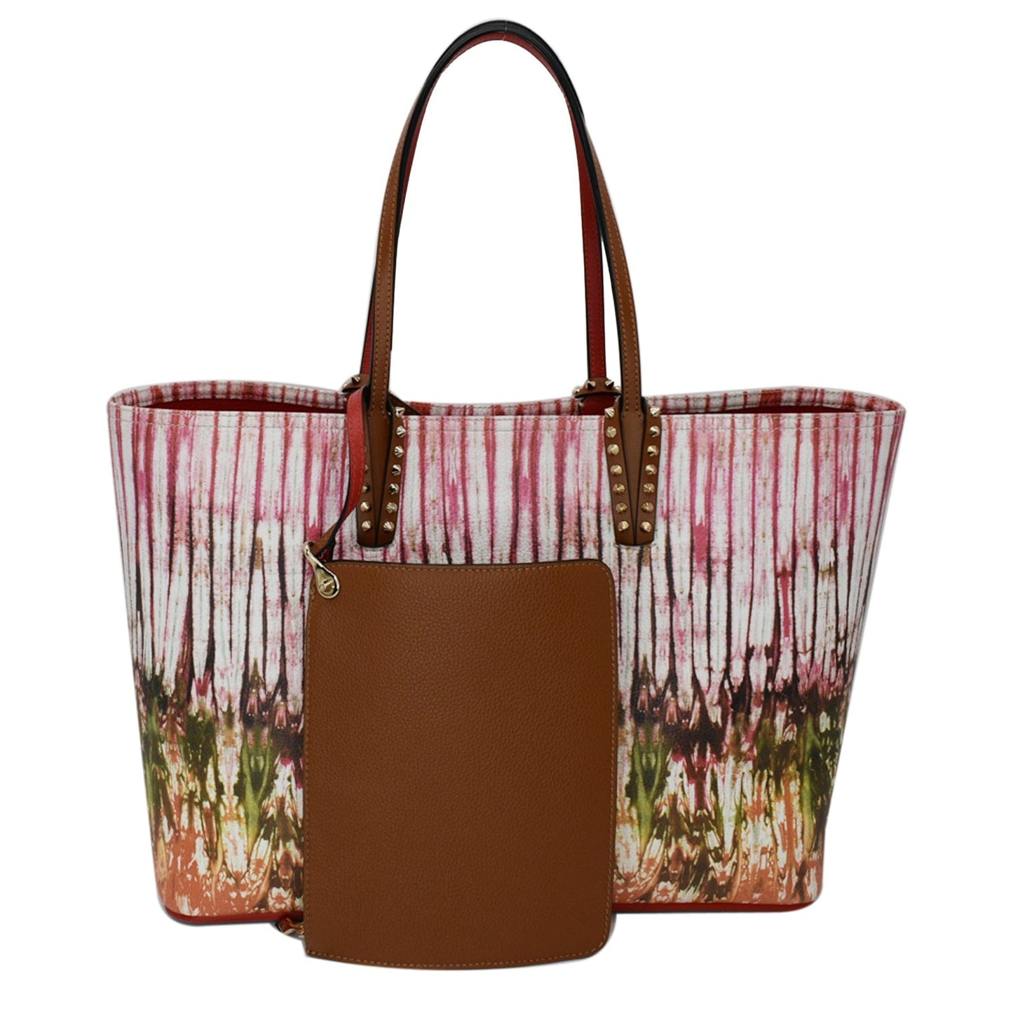 Cabata East West Printed Tote Bag Multicolor Leather Large