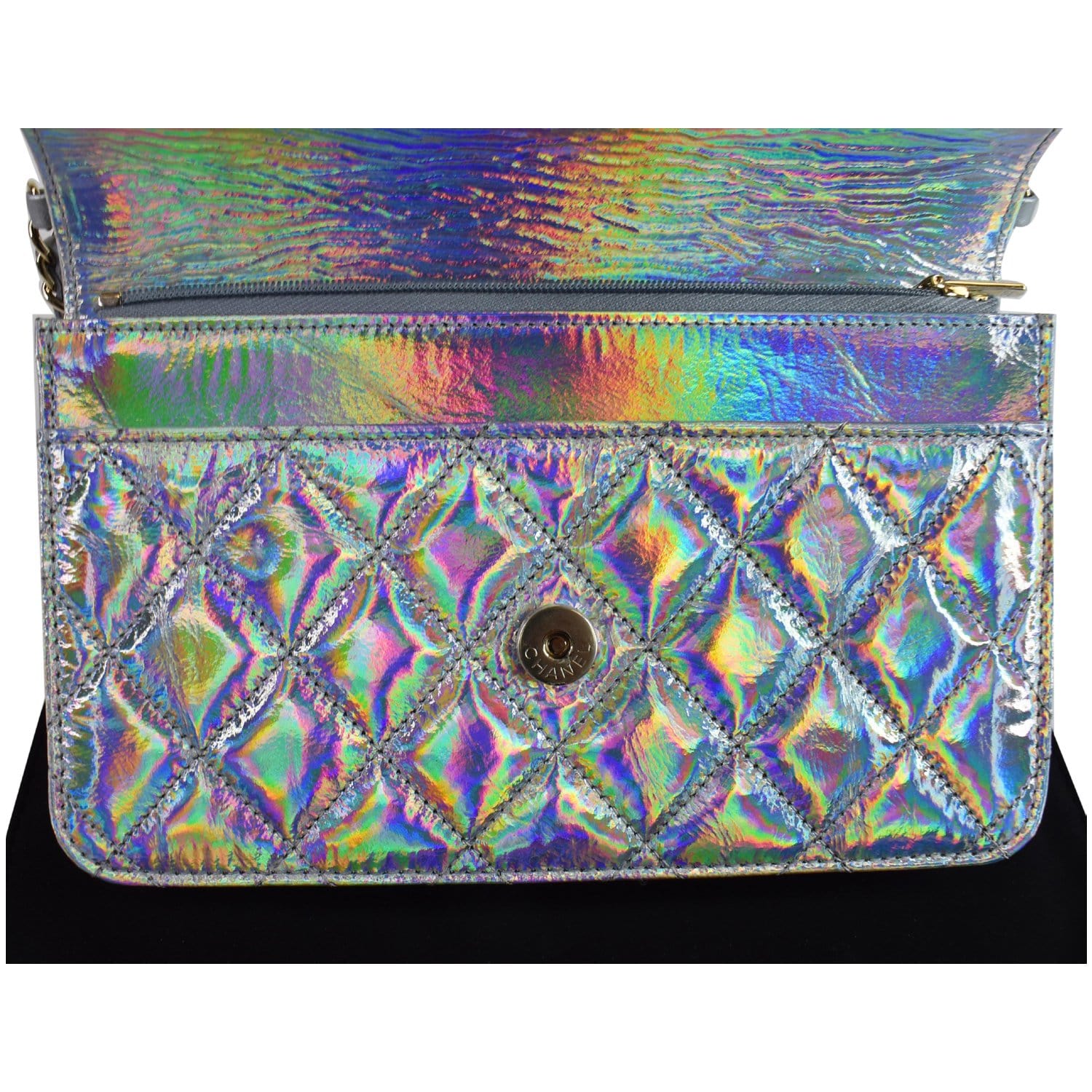 Chanel Timeless Classic Woc Goatskin Wallet On Bag Silver Chain Crossbody Bag