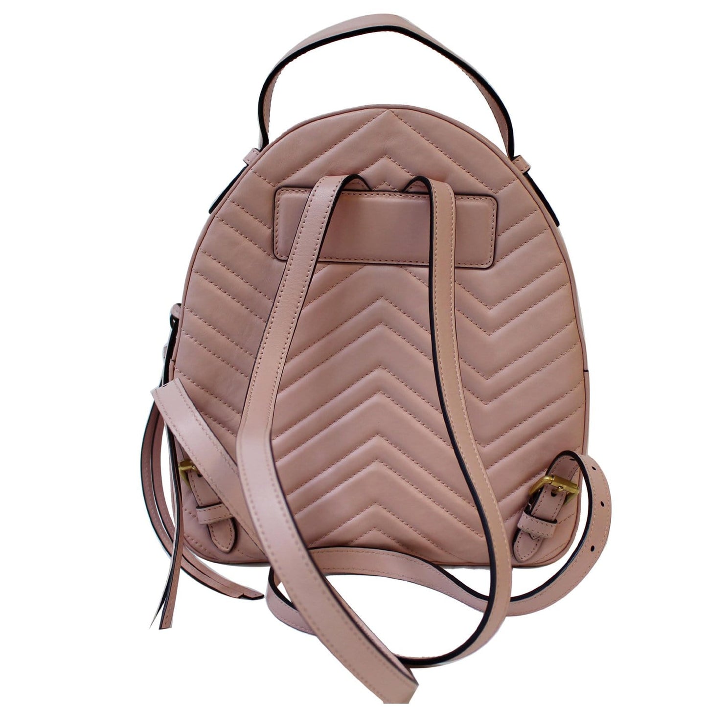 Gucci Marmont Rucksack Chevron Backpack Bag Final Sale Leather Pink