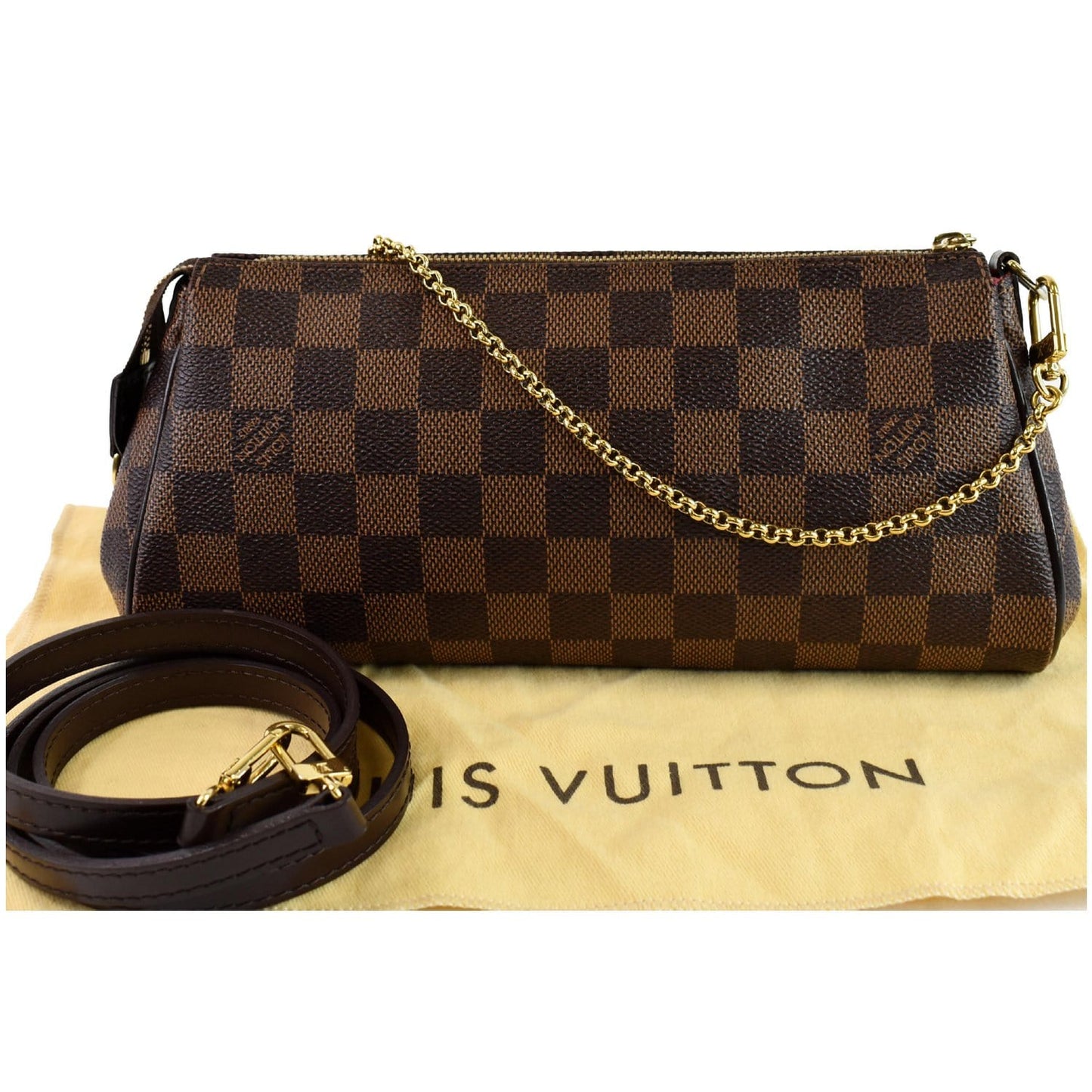 Louis Eva Damier Ebene Pochette Clutch Crossbody Crossbody Bag