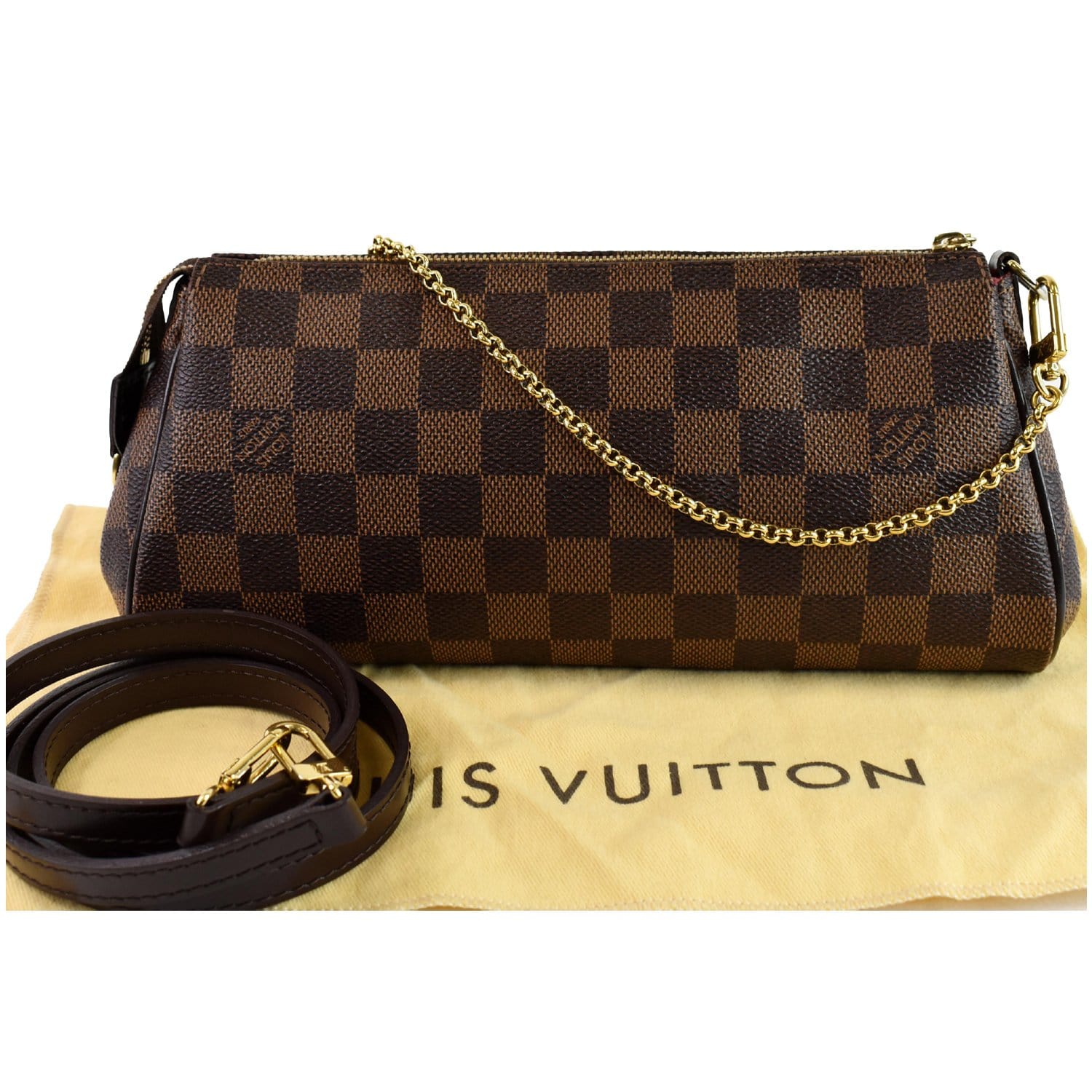 Louis Eva Damier Ebene Pochette Clutch Crossbody Crossbody Bag