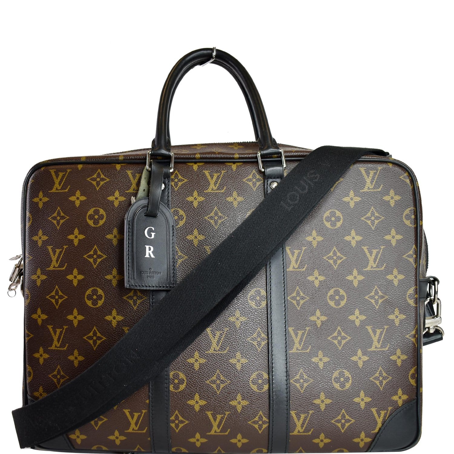 Louis Porte Documents Voyage Pm Briefcase Bag Canvas Monogram Crossbody Bag