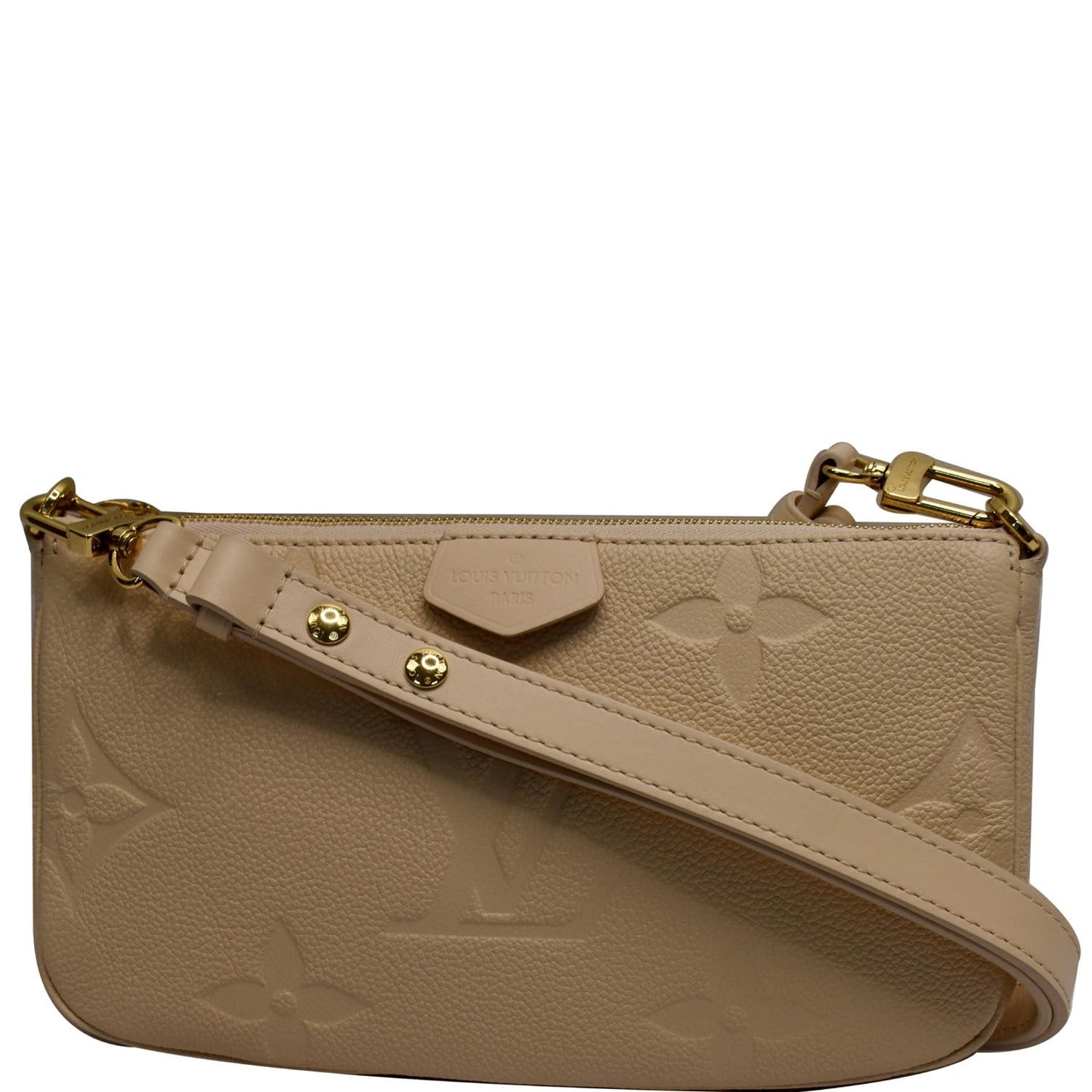 Louis Multi Pochette Accessories Empreinte Shoulder Bag Cream