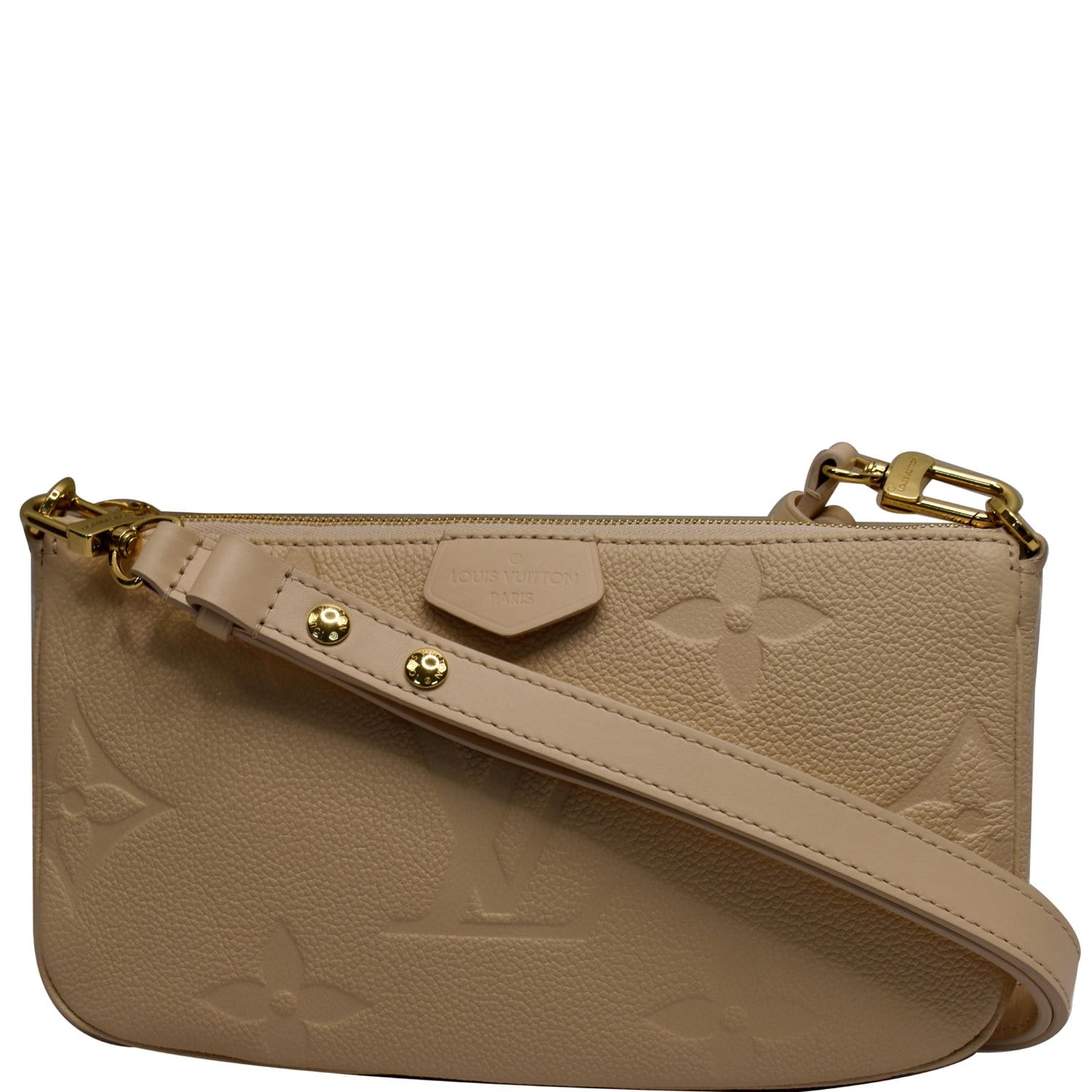 Louis Multi Pochette Accessories Empreinte Shoulder Bag Cream