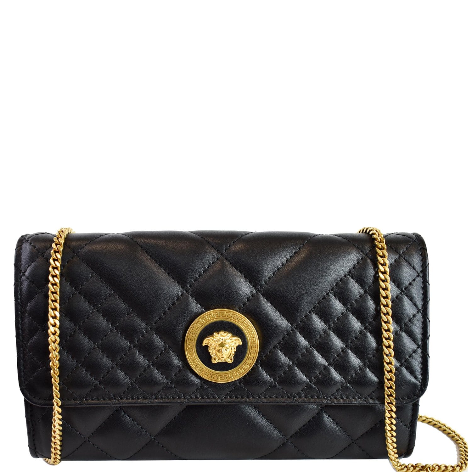 Gucci Icon Wallet On Chain Crossbody Bag Leather Quilted