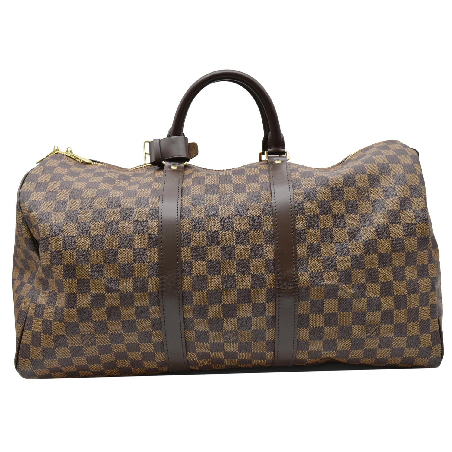 Louis Keepall Damier Ebene Travel Bag Brown