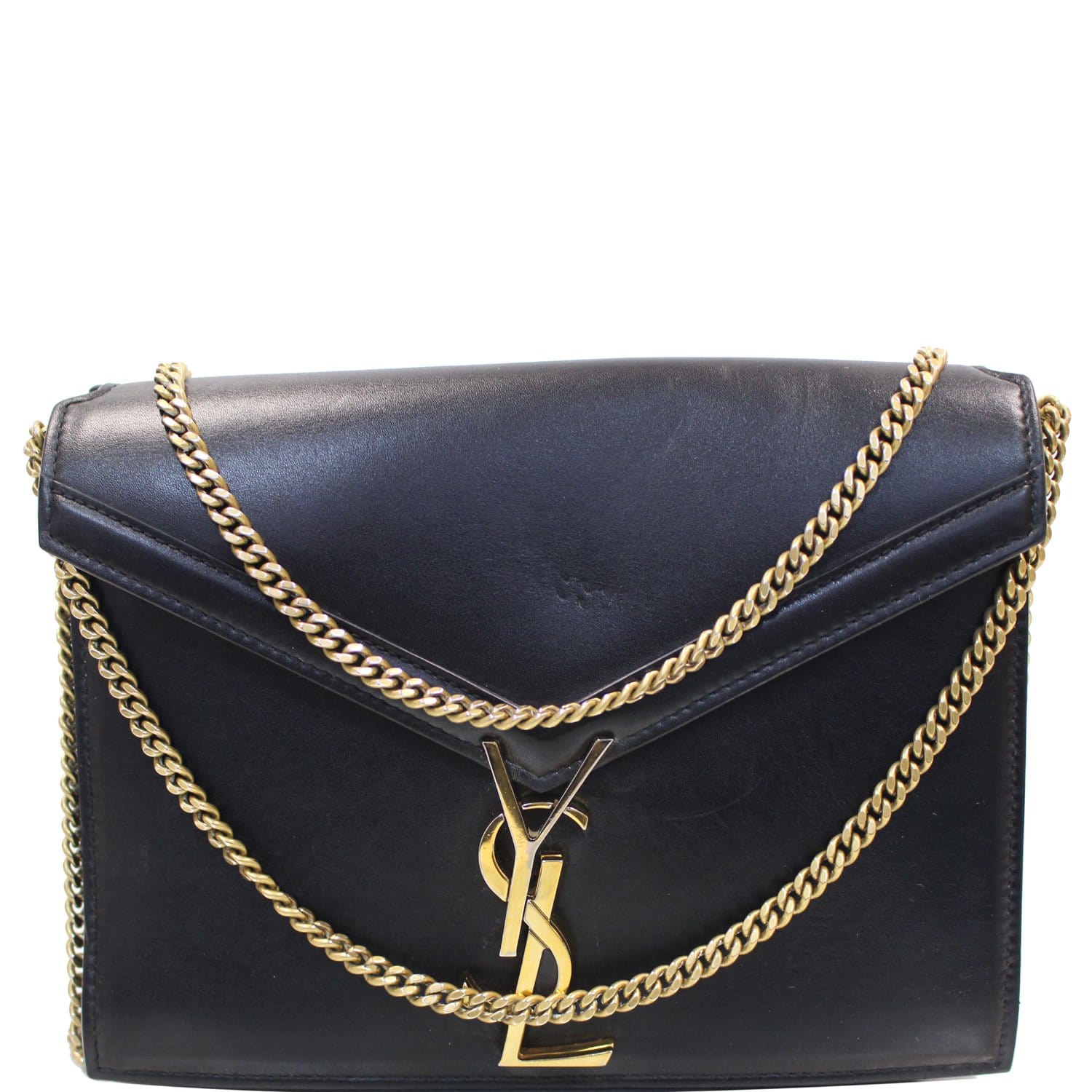 YSL Saint Laurent Saint Cassandra Clasp Shoulder Bag Monogram Black