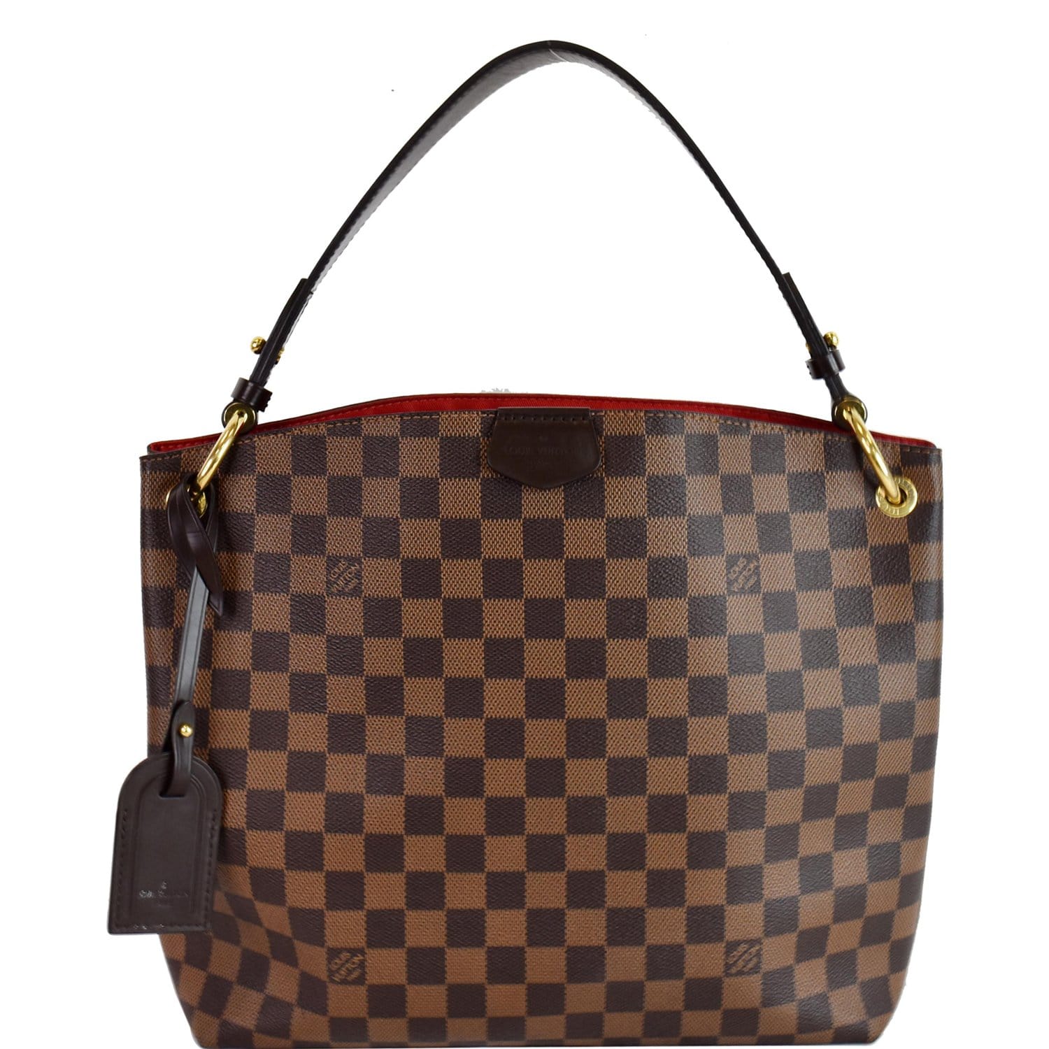 Louis Graceful Pm Damier Ebene Shoulder Bag Brown