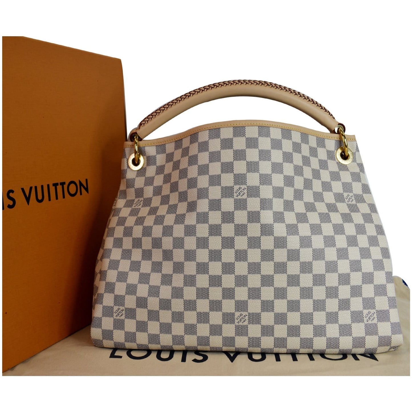 Louis Artsy Mm Damier Azur Shoulder Bag White White 4