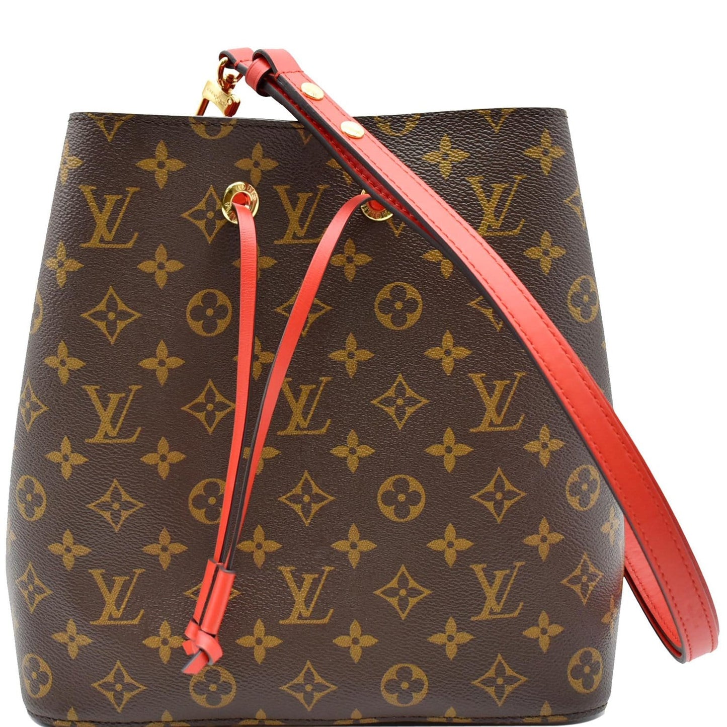 Louis Neonoe Shoulder Bag Coquelicot Canvas Monogram