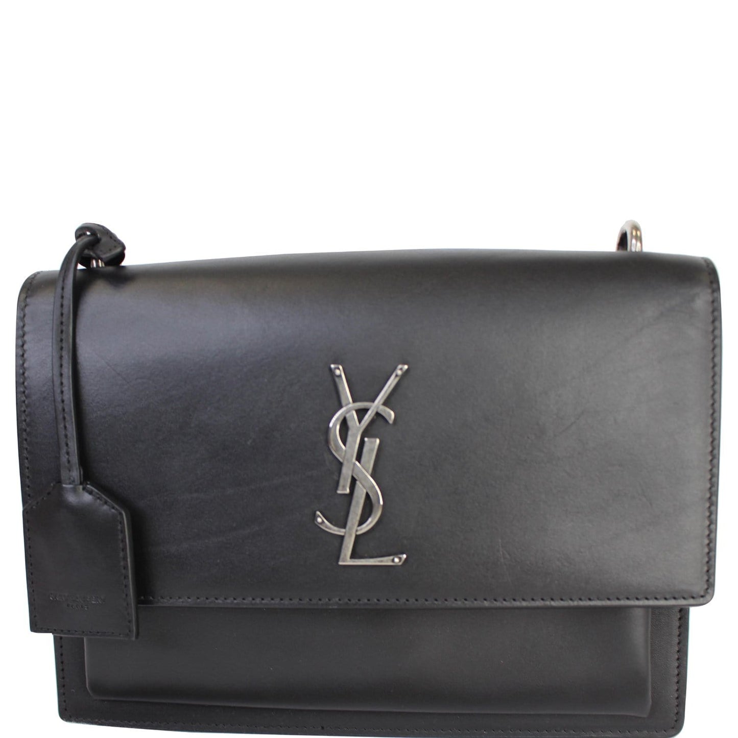 YSL Saint Laurent Saint Sunset Braided Shoulder Bag Monogram Black