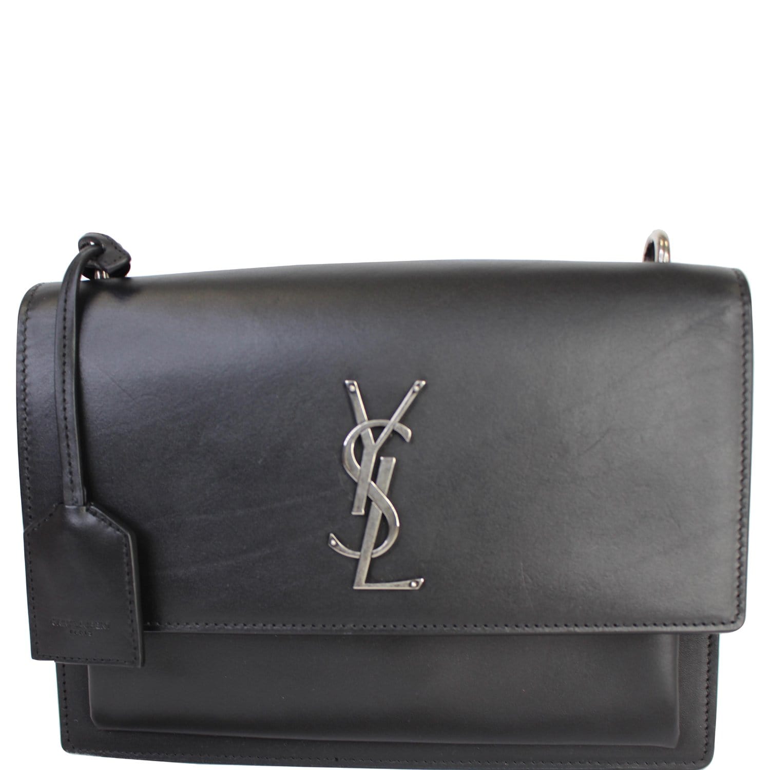 YSL Saint Laurent Saint Sunset Braided Shoulder Bag Monogram Black