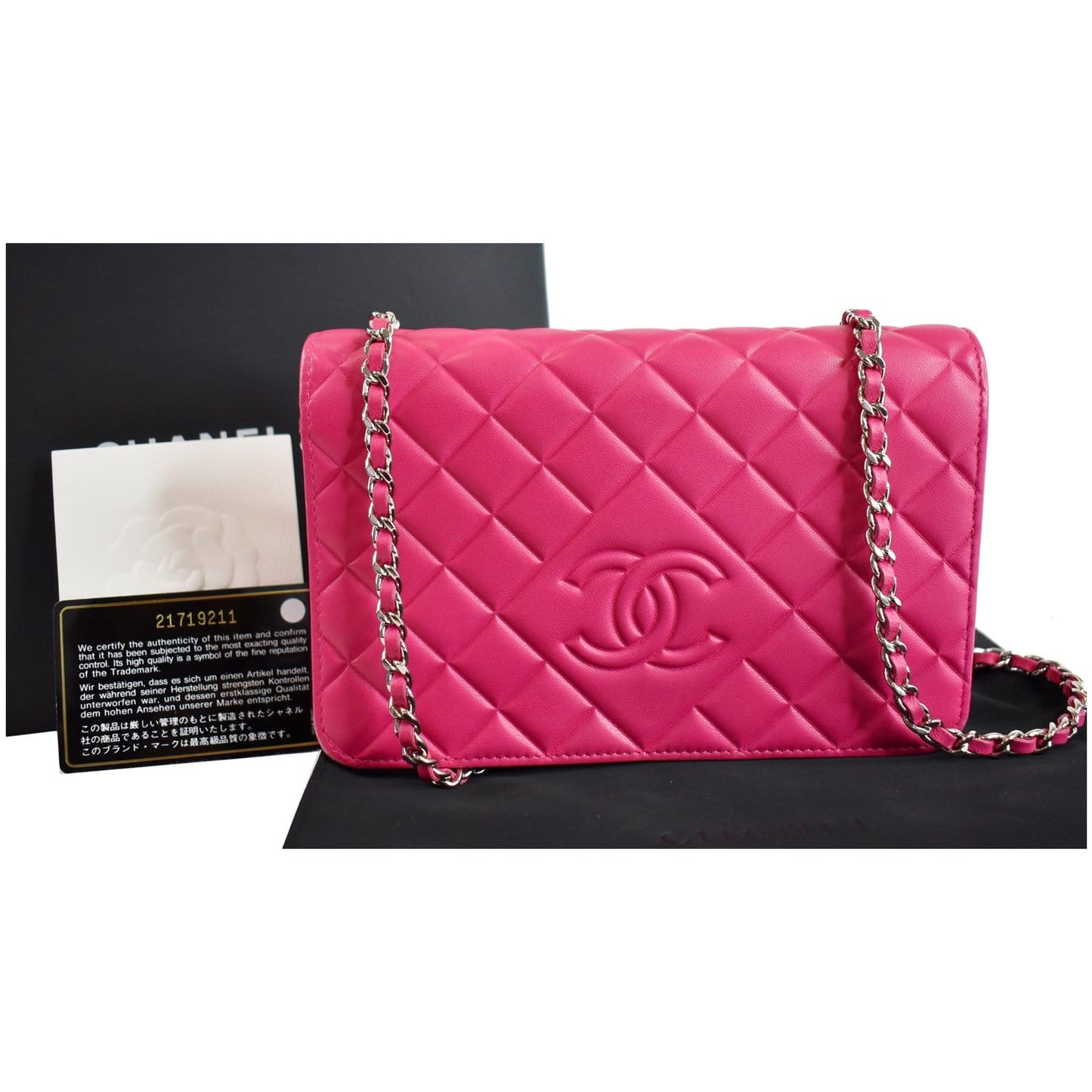 Chanel Diamond Cc Wallet On Woc Crossbody Bag Quilted Chain