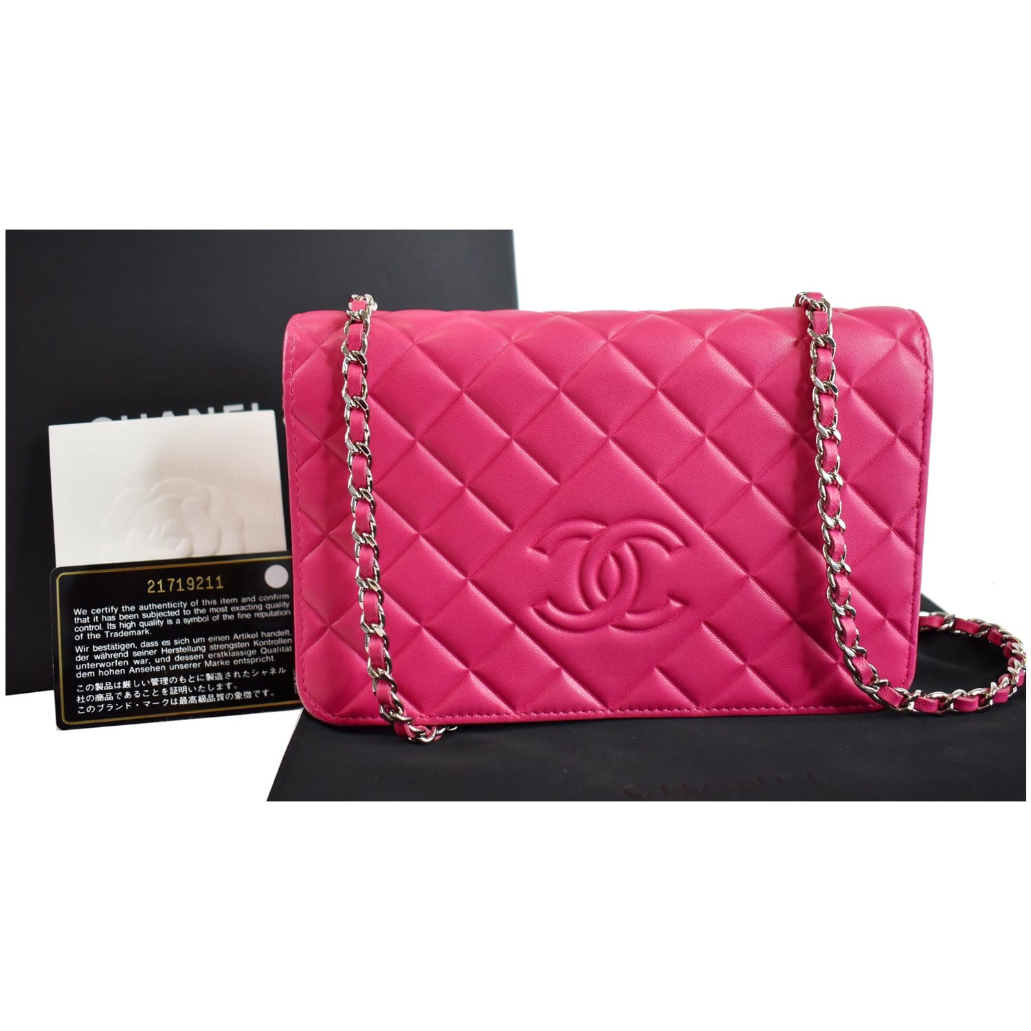 Chanel Diamond Cc Wallet On Woc Crossbody Bag Quilted Chain