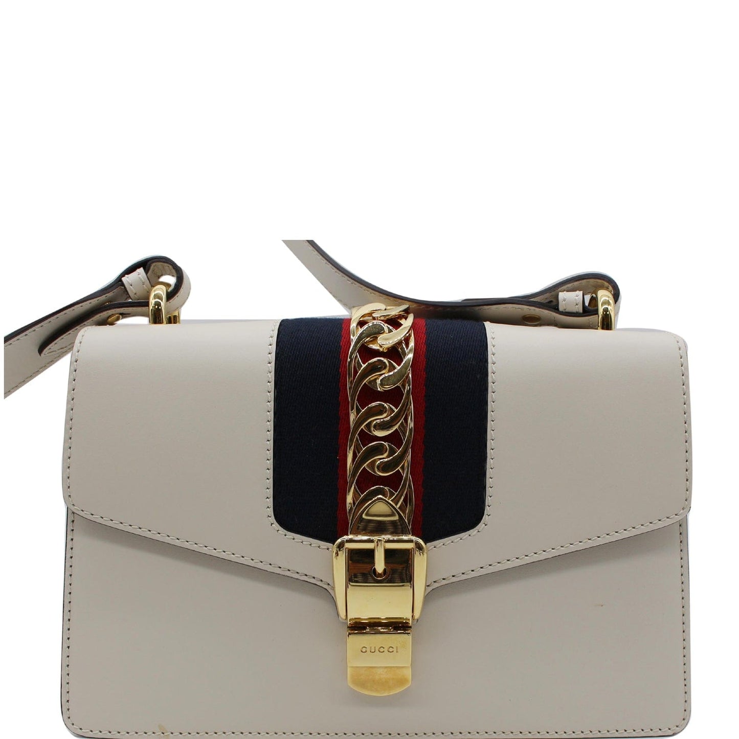 Gucci Sylvie Top Handle Bag White Small Travel Bag