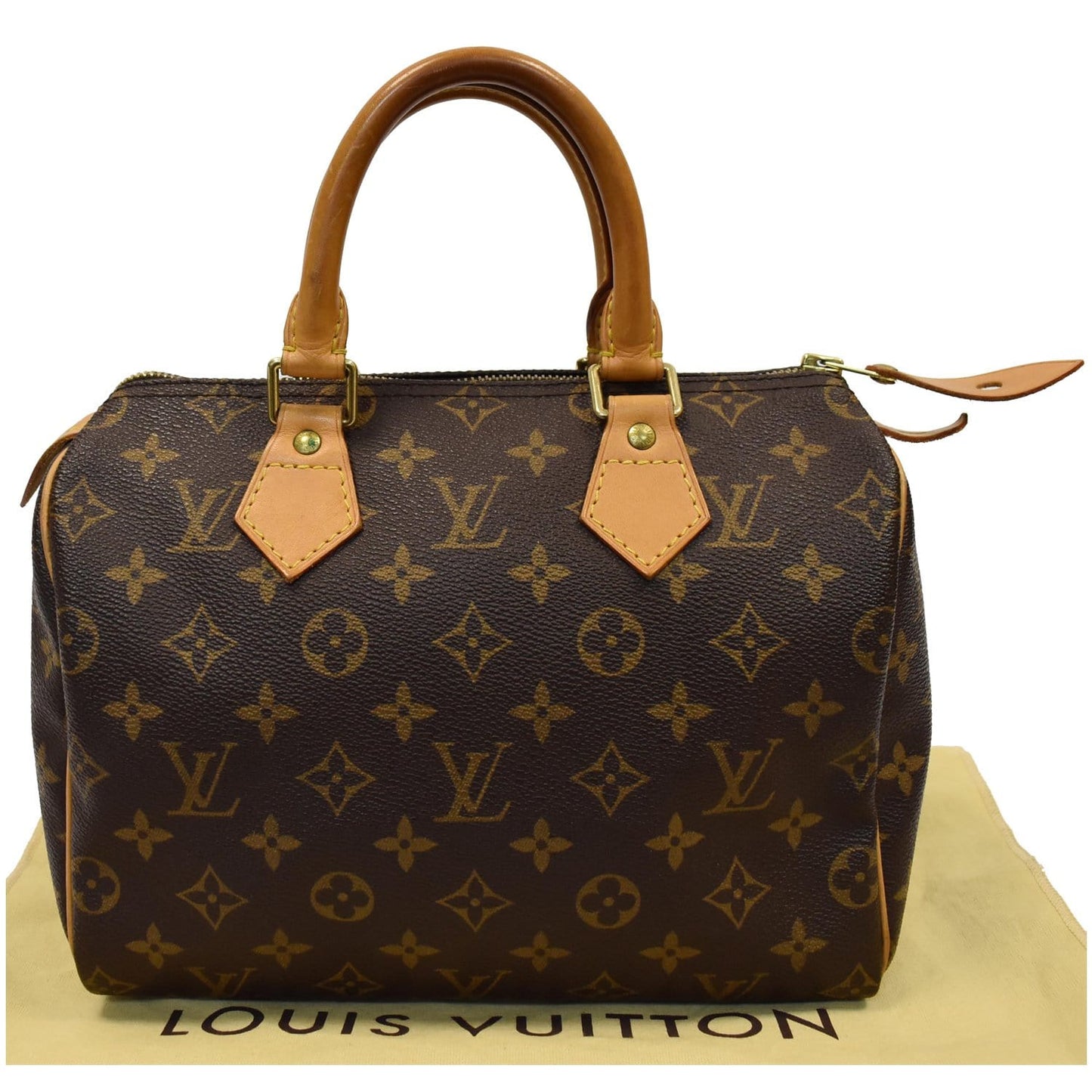 Louis Speedy Satchel Bag Canvas Monogram Travel Bag Bag Brown