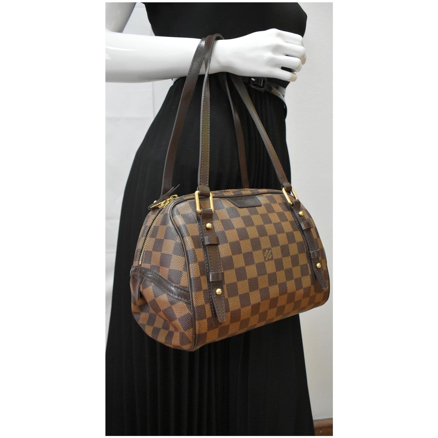 Louis Rivington Pm Damier Ebene Shoulder Bag Brown Brown 3