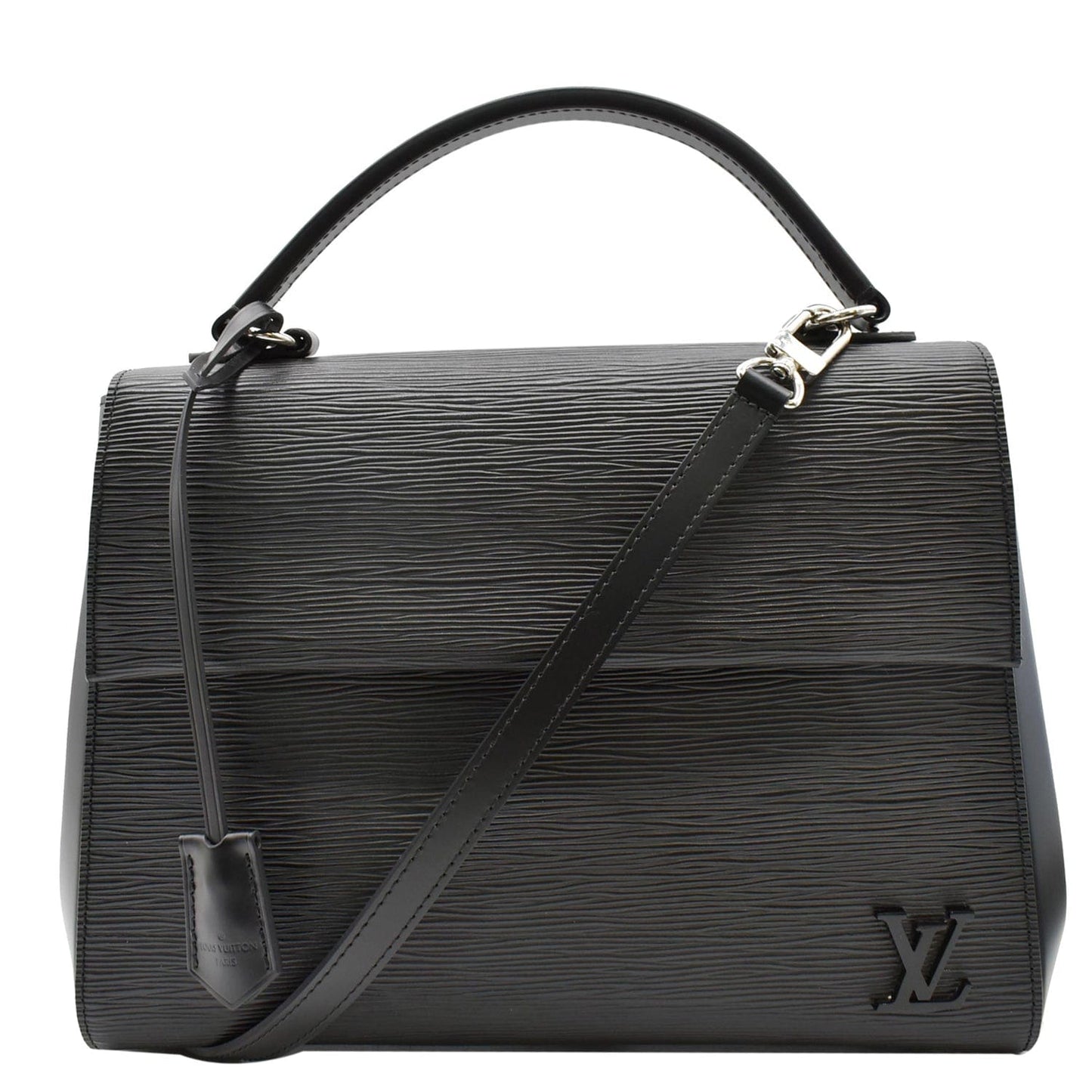 Louis Cluny Mm Epi Shoulder Bag Leather Black