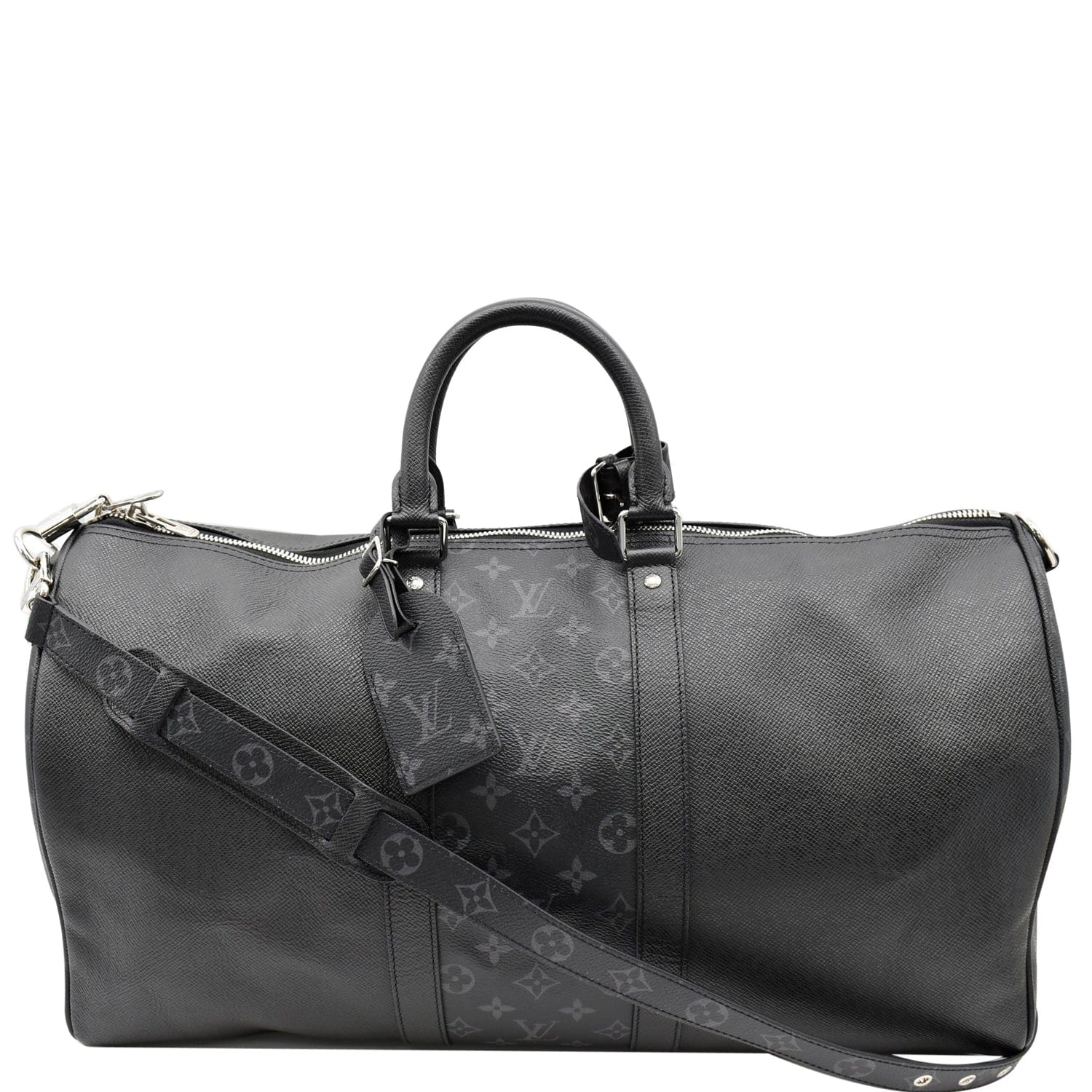 Louis Keepall Bandouliere Taiga Travel Bag Leather Monogram