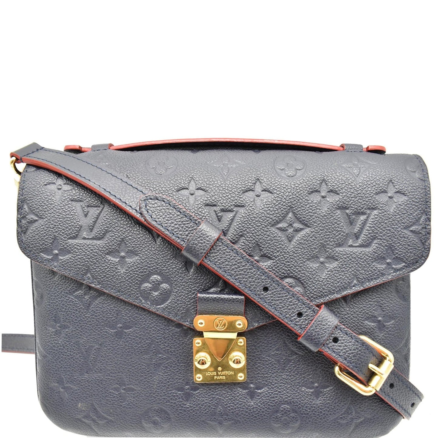 Louis Metis Pochette Empreinte Crossbody Bag Navy Leather Blue