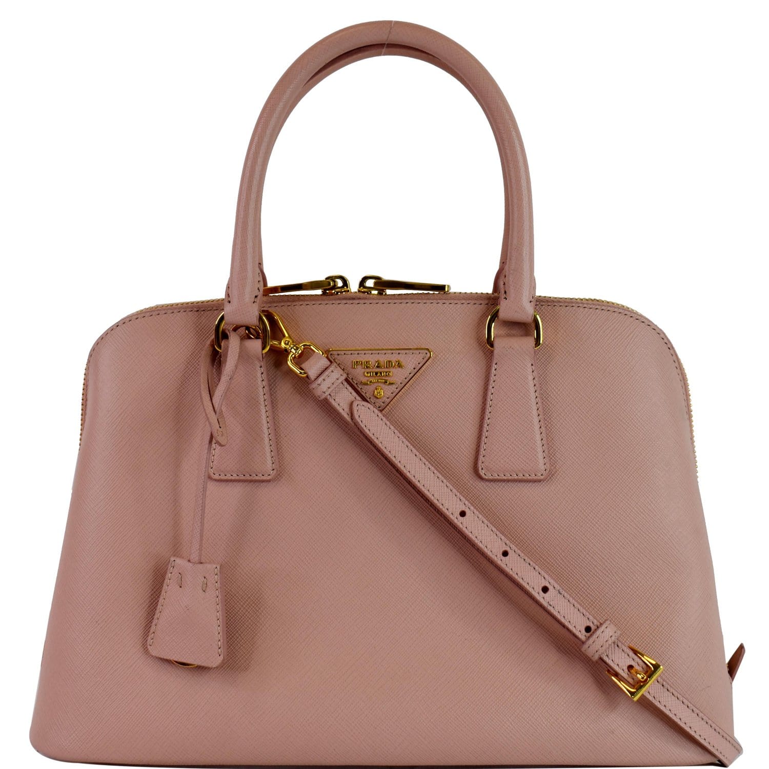 Prada Promenade Saffiano Shoulder Bag Leather Pink Crossbody Bag