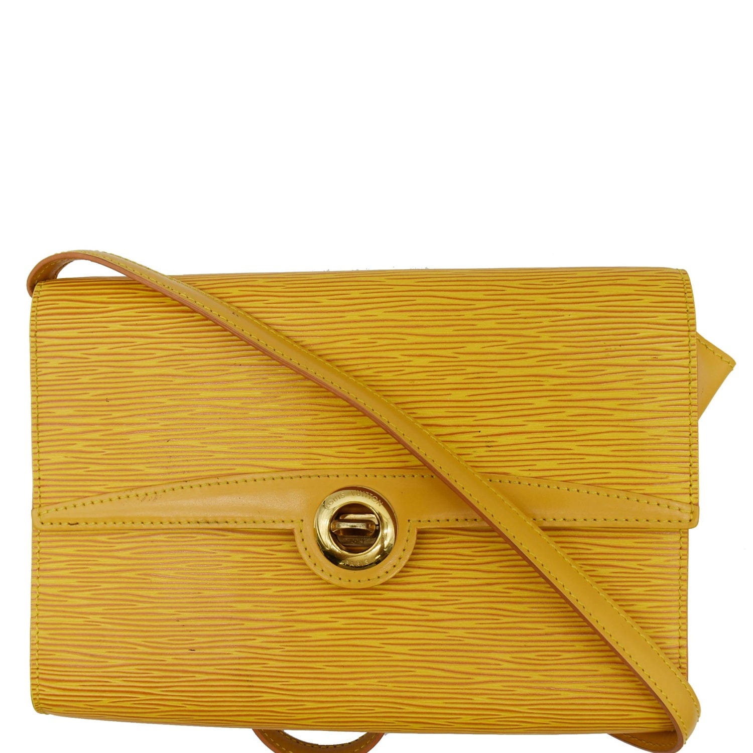 Louis Arche Pochette Epi Shoulder Bag Yellow Leather