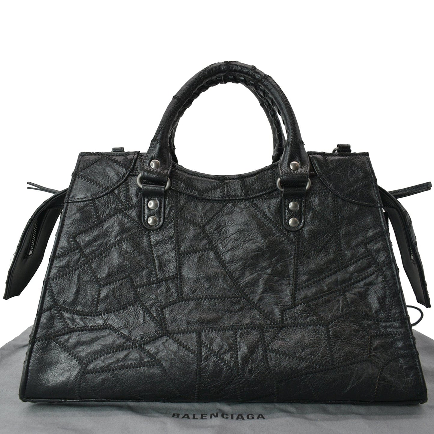 Balenciaga Neo Classic Patchwork Top Handle Shoulder Bag Leather