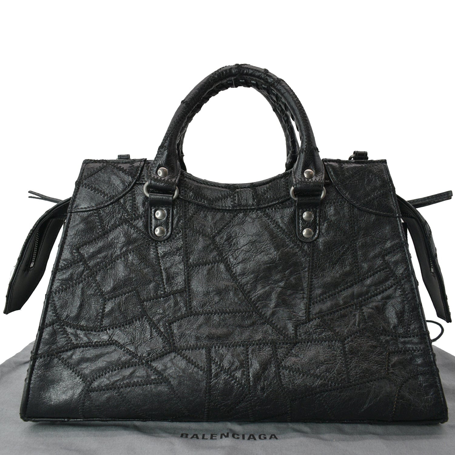 Balenciaga Neo Classic Patchwork Top Handle Shoulder Bag Leather