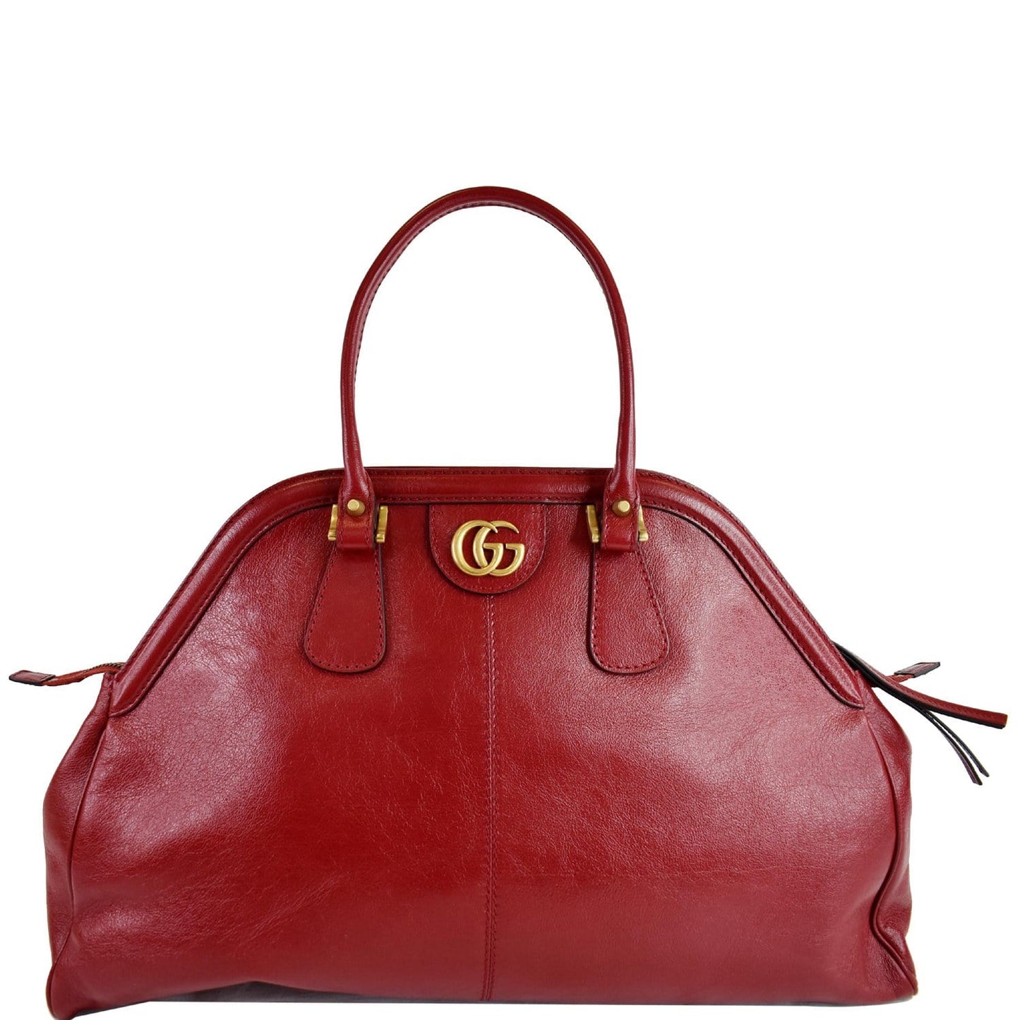 Gucci Re Belle Calfskin Top Handle Bag Red Large Tote Bag