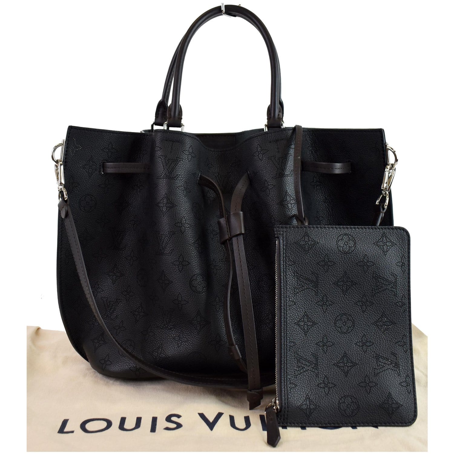 Louis Girolata Mahina Shoulder Bag Leather Monogram Bag Black